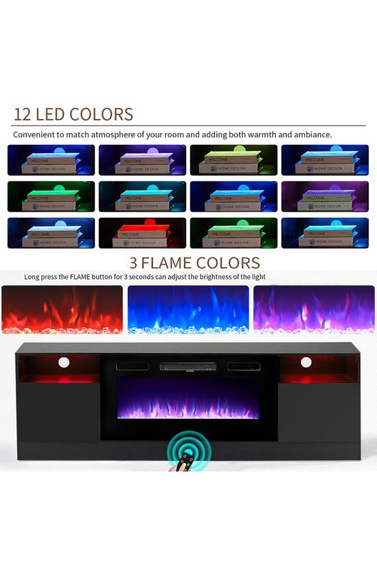 Recessed Electric Fireplace TV Stand with Remote Control