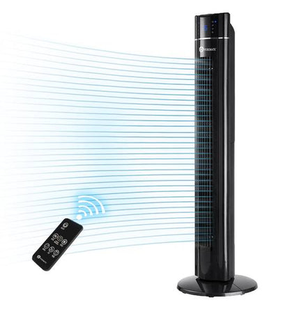 PureMate 43-inch Tower Fan with Air Purifier & Aroma Function, 3 Speed Settings, Large LED Display, 8-Hour Timer, Oscillating Portable Electric Floor Bladeless Fan for Bedroom, Home & Office