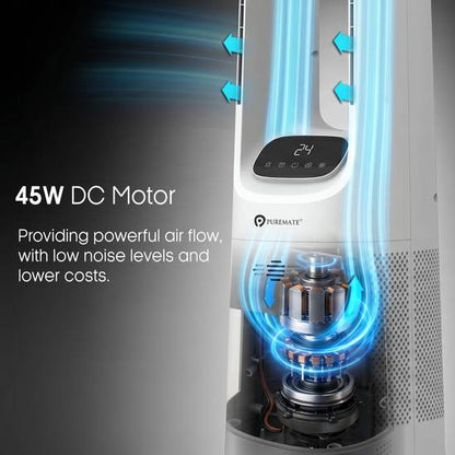 40" Bladeless Tower Fan with Energy-Saving 45W DC Motor