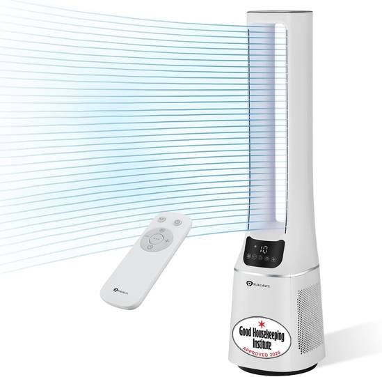 PureMate 2-in-1 Bladeless Fan & HEPA Air Purifier - White