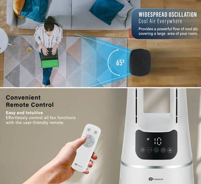 PureMate 2-in-1 Bladeless Fan & HEPA Air Purifier - White