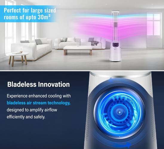 PureMate 2-in-1 Bladeless Fan & HEPA Air Purifier - White