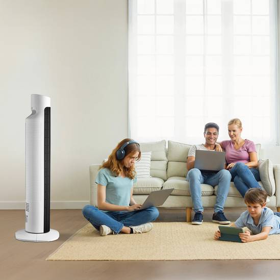 32-inch Oscillating Tower Fan with Timer, Sleep Mode and Remote Control