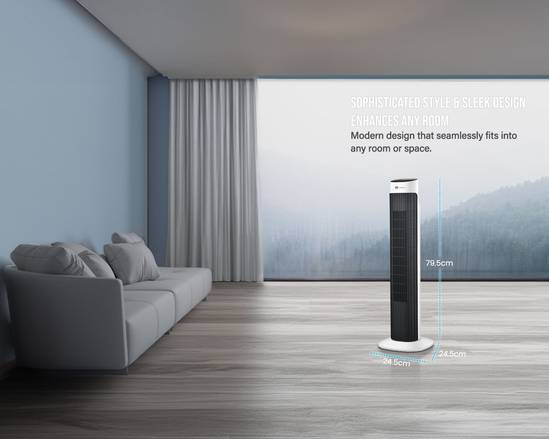 32-inch Oscillating Tower Fan with Timer, Sleep Mode and Remote Control