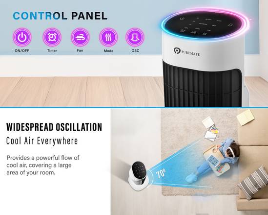32-inch Oscillating Tower Fan with Timer, Sleep Mode and Remote Control