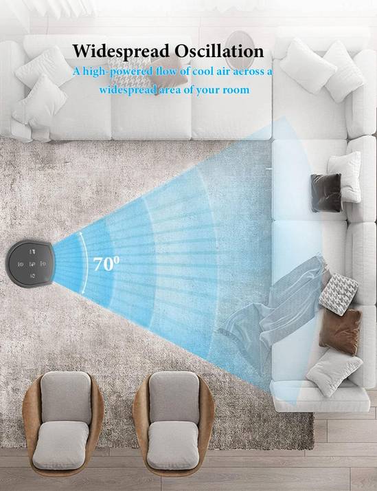 47-Inch DC Motor Tower Fan with Air Purifier, Oscillating Cooling Fan with 12 Speeds & SLEEP Mode